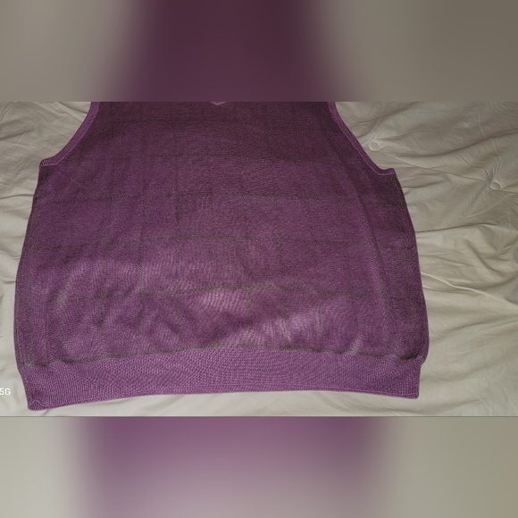 Paul Fredrick Lavender V-Neck Sweater Vest - Picture 4 of 10